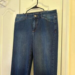 Wide leg denim jeans. Size 10P by Talbot